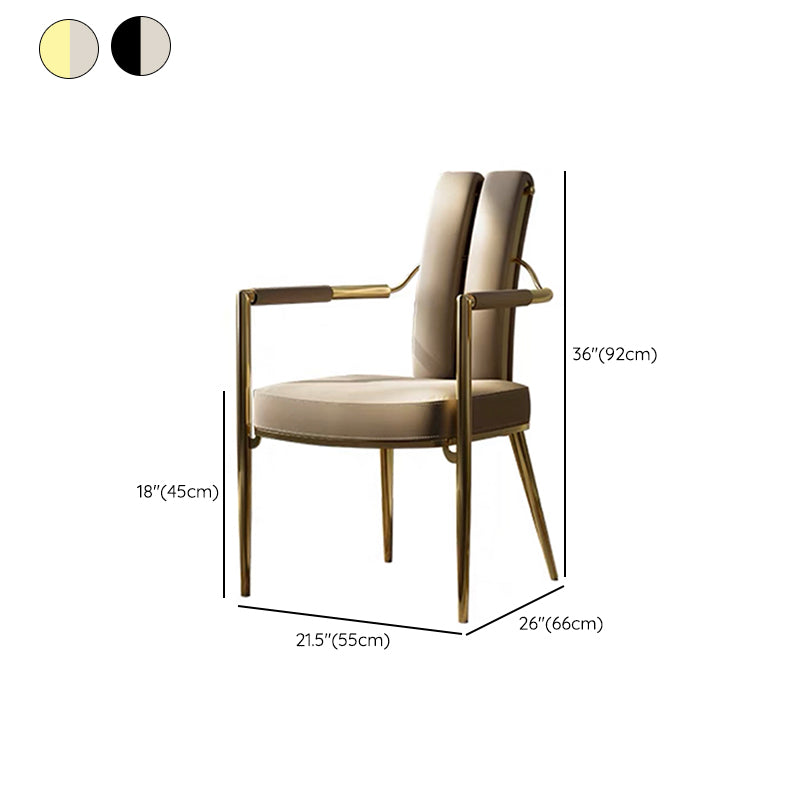 Modern Style Arm Chair Open Back Metal Dining Accent Chair for Home