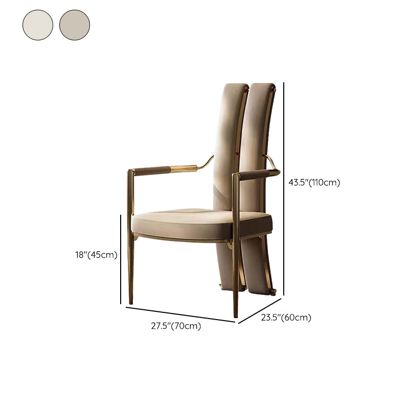 Modern Style Arm Chair Open Back Metal Dining Accent Chair for Home