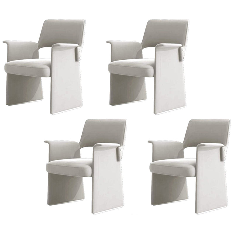 Modern Style Arm Chair Faux Leather Open Back Dining Chair for Dining Room