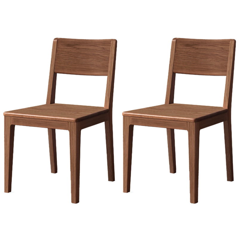 Nordic Armless Backrest Wood Chair with Wooden Legs for Dining Room