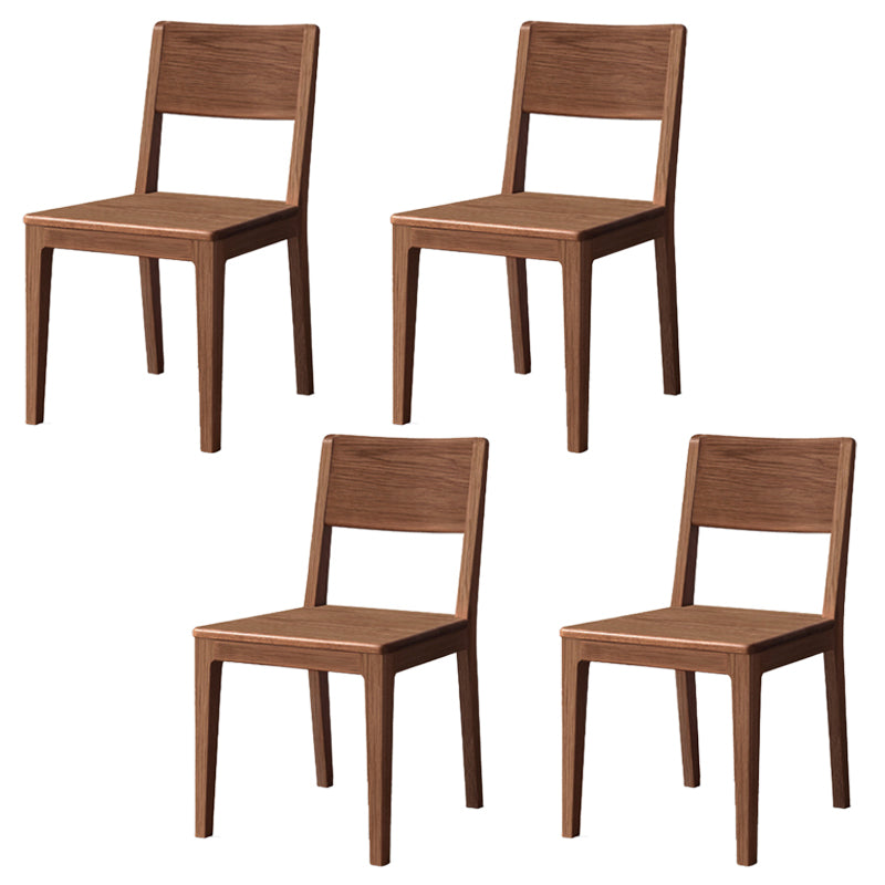 Nordic Armless Backrest Wood Chair with Wooden Legs for Dining Room