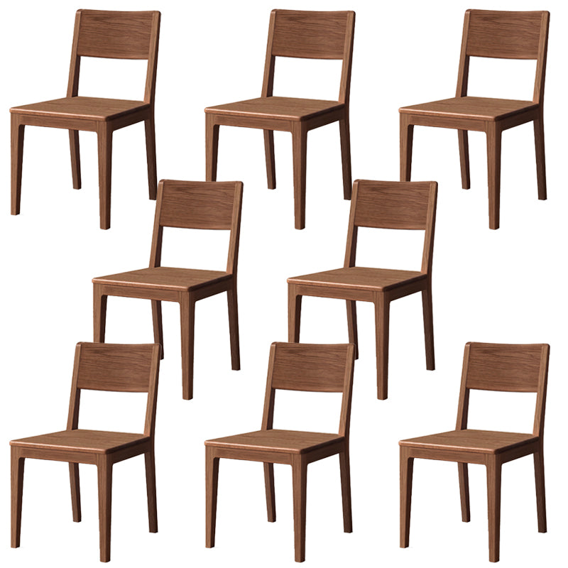 Nordic Armless Backrest Wood Chair with Wooden Legs for Dining Room