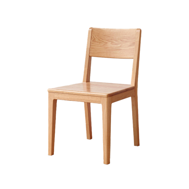 Nordic Armless Backrest Wood Chair with Wooden Legs for Dining Room
