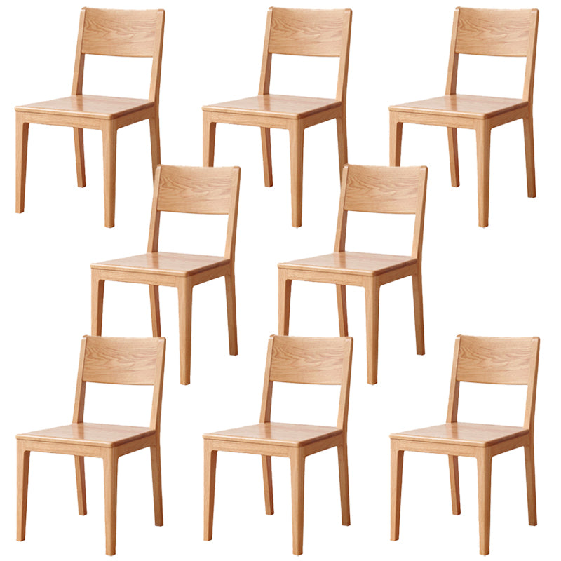 Nordic Armless Backrest Wood Chair with Wooden Legs for Dining Room
