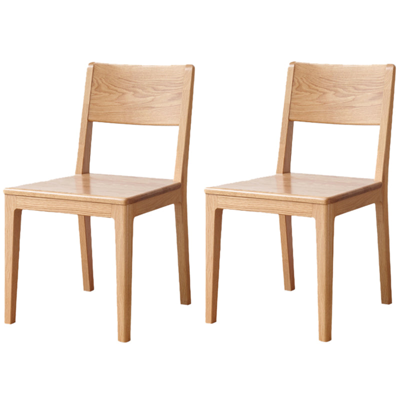 Nordic Armless Backrest Wood Chair with Wooden Legs for Dining Room
