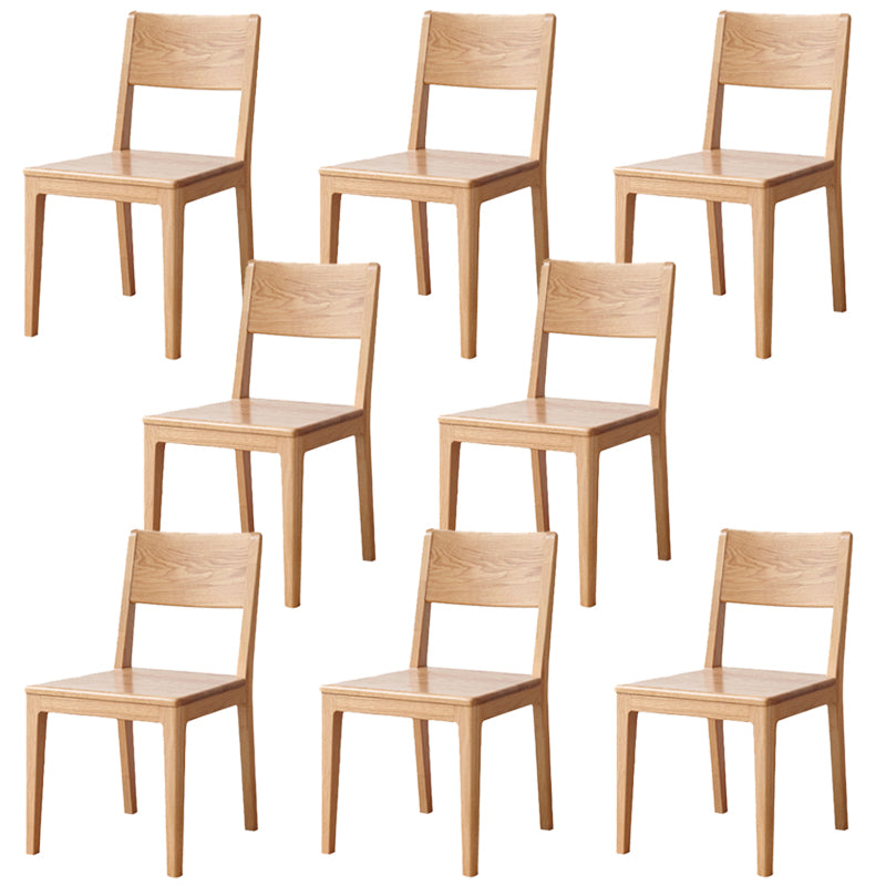 Nordic Armless Backrest Wood Chair with Wooden Legs for Dining Room