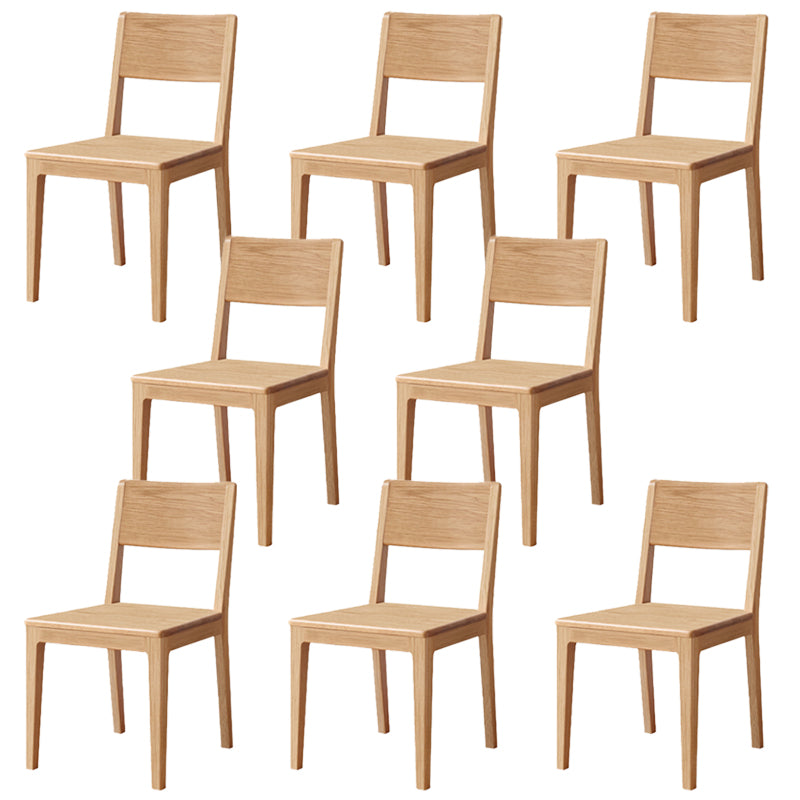Nordic Armless Backrest Wood Chair with Wooden Legs for Dining Room