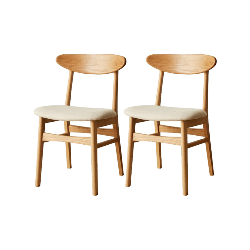 Contemporary Open Side Dining Chair Wooden Upholstered Chair for Dining Room