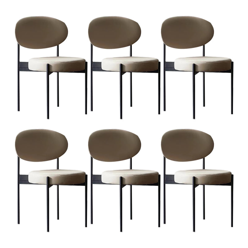 Industrial Style Side Chair Upholstered Side Dining Chair with Metal Frame