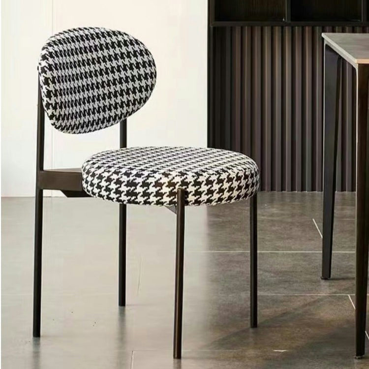 Industrial Style Side Chair Upholstered Side Dining Chair with Metal Frame