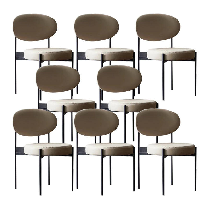 Industrial Style Side Chair Upholstered Side Dining Chair with Metal Frame