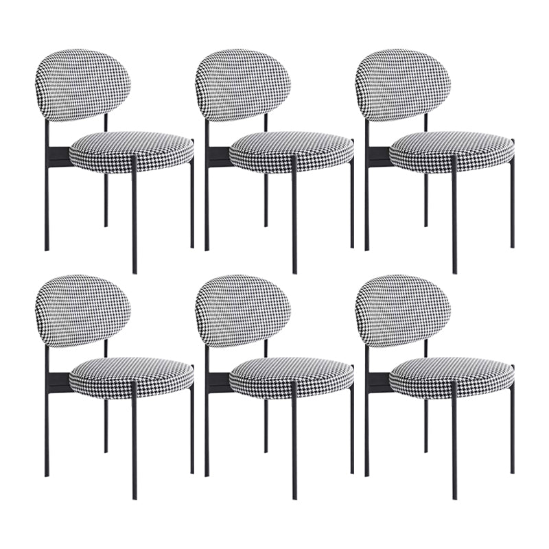 Industrial Style Side Chair Upholstered Side Dining Chair with Metal Frame