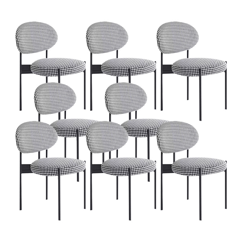 Industrial Style Side Chair Upholstered Side Dining Chair with Metal Frame