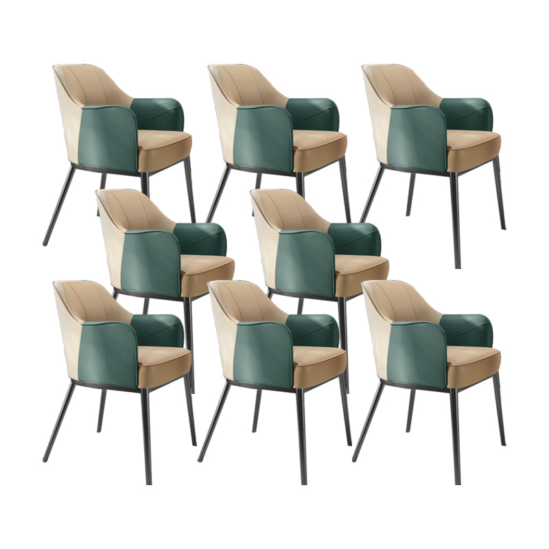Industrial Style Arm Chair Faux Leather Dining Chair for Bedroom