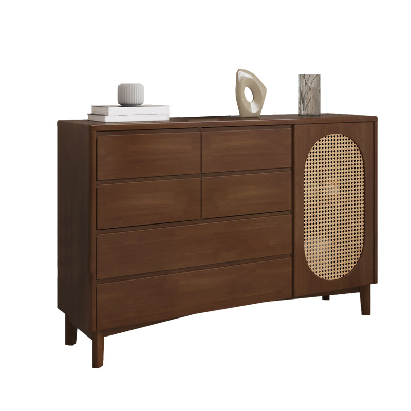 Modern Sideboard Rubberwood Sideboard Cabinet with Doors for Dining Room