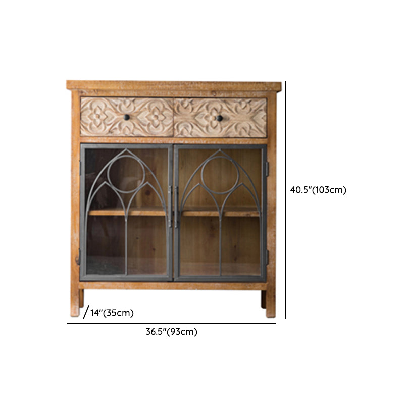 Modern Sideboard Solid Wood Sideboard Cabinet with Doors for Dining Room