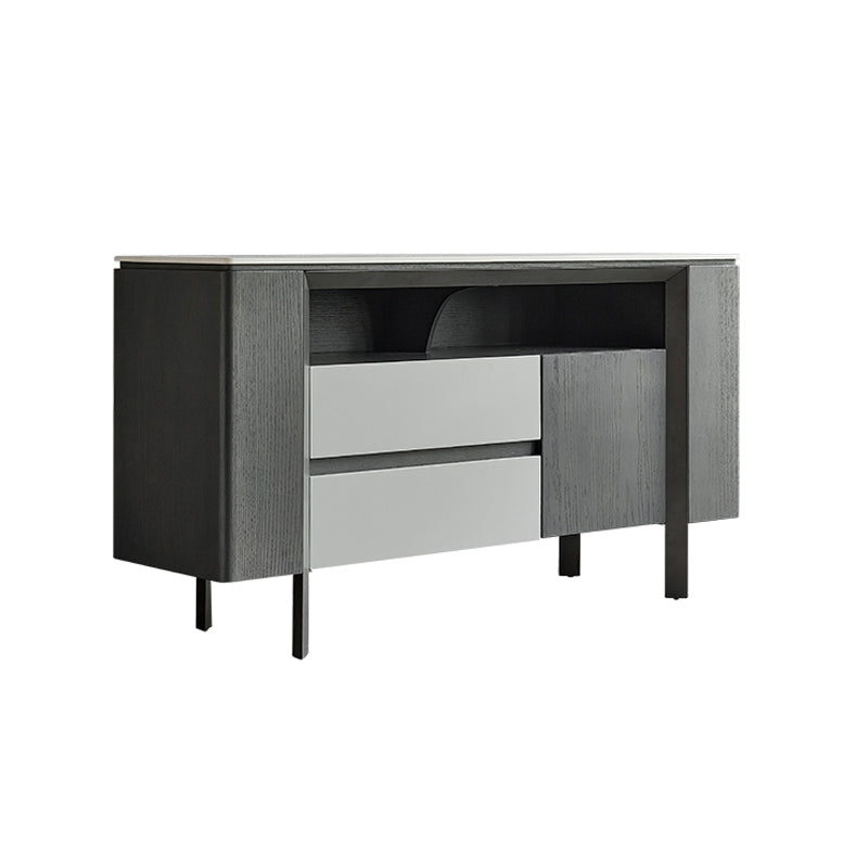 Modern Buffet Table Stone Sideboard Table with Doors for Kitchen