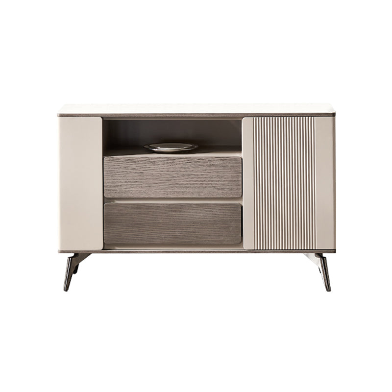 Modern Buffet Table Stone Sideboard Table with Doors for Kitchen
