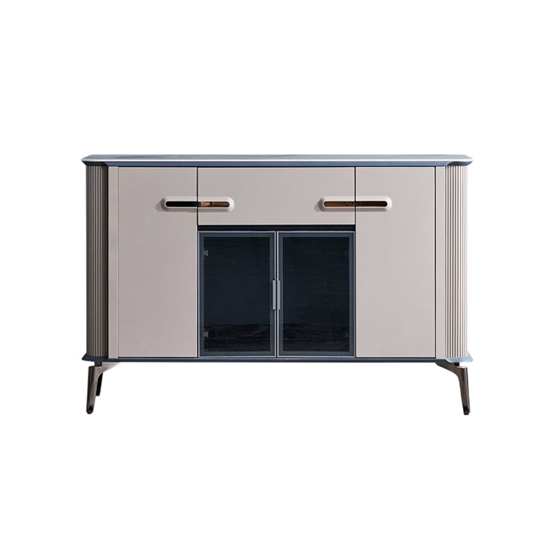 Modern Buffet Table Stone Sideboard Table with Doors for Kitchen