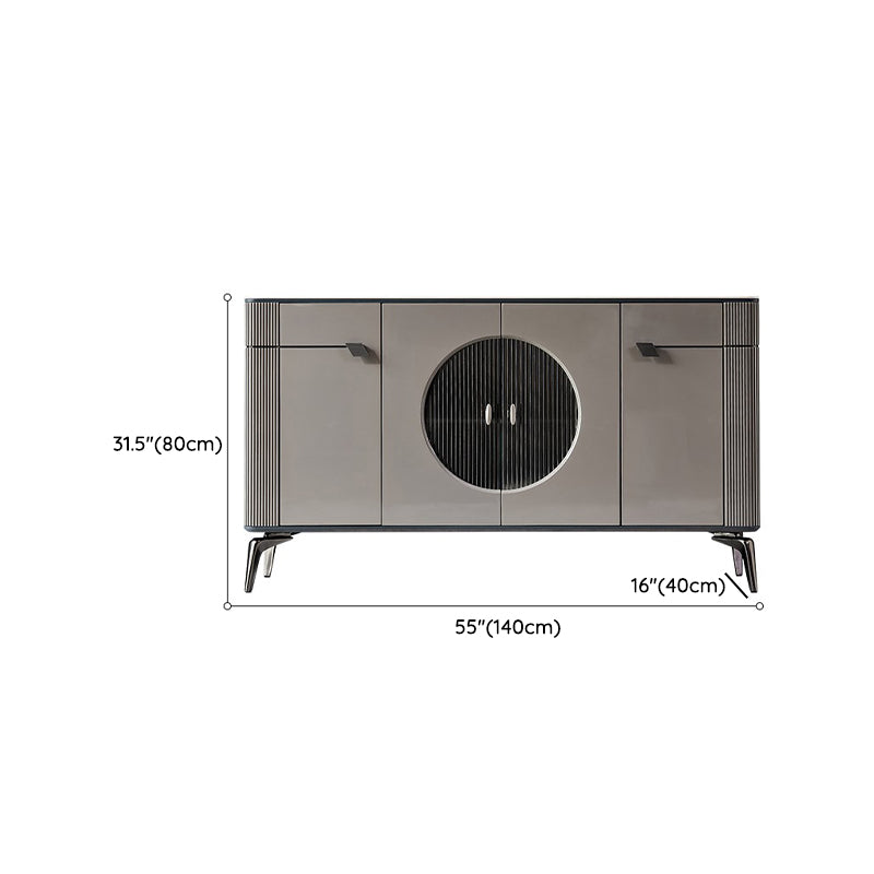 Modern Buffet Table Stone Sideboard Table with Doors for Kitchen