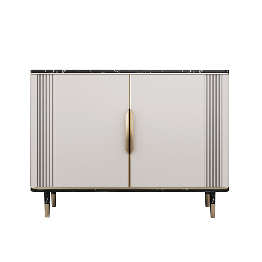 Glam Dining Server Marble Buffet Server with Doors for Living Room