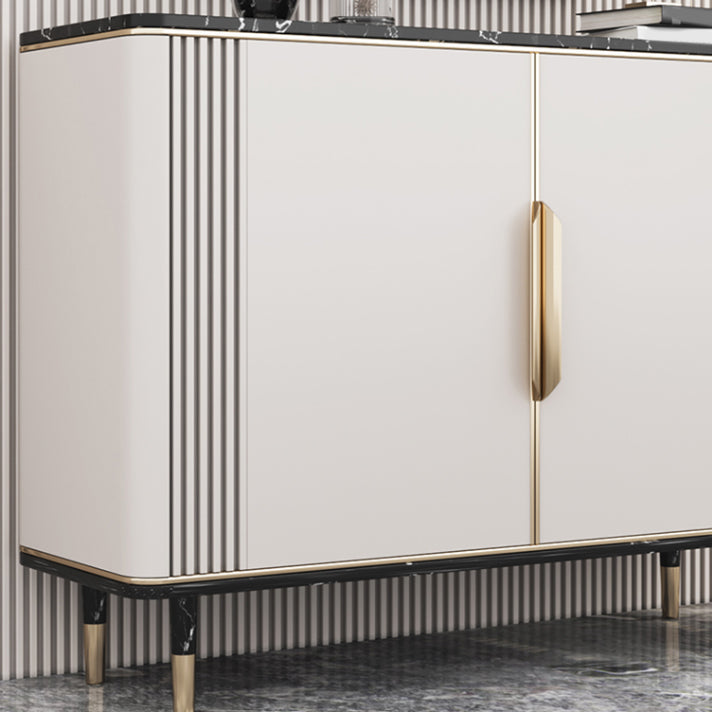 Glam Dining Server Marble Buffet Server with Doors for Living Room