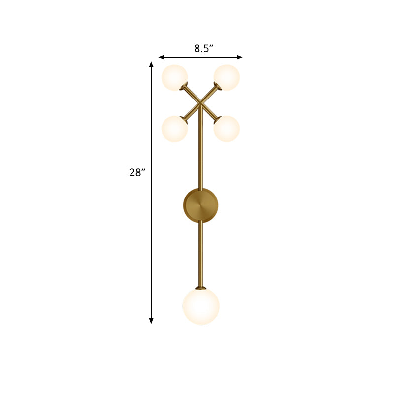 Lampada murale di vetro MODO Cream Postmoderno Postmoderno a 5 luci in oro a parete Sconce lampada da parete