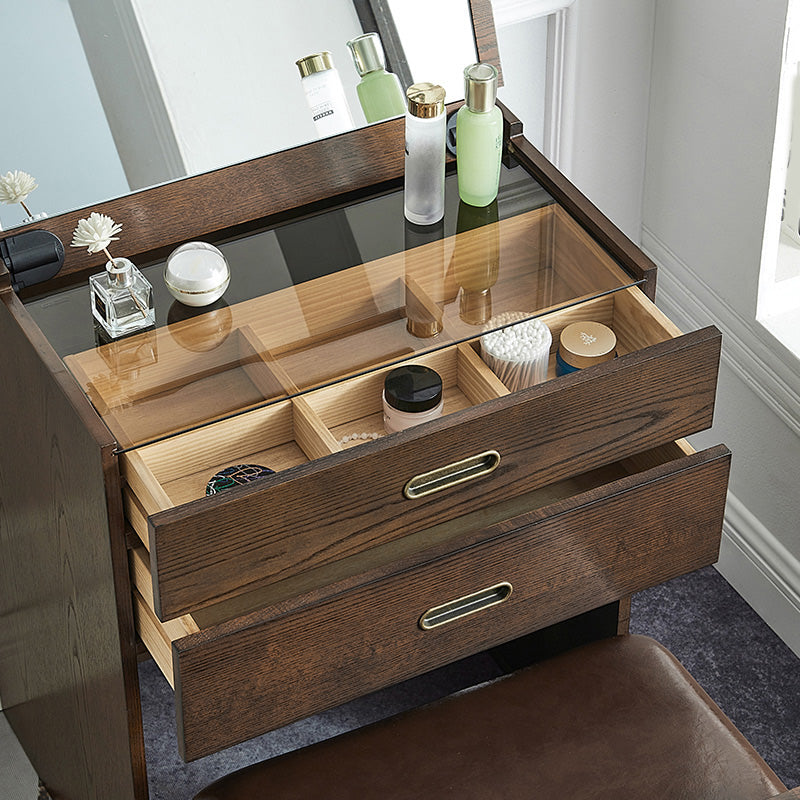 Traditions With Drawer Oak Mirror With Stool Vanity Dressing Table
