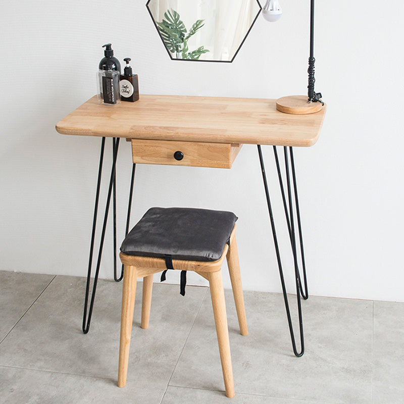 Modern Natural Solid Wood With Drawer Bedroom Makeup Vanity Desk