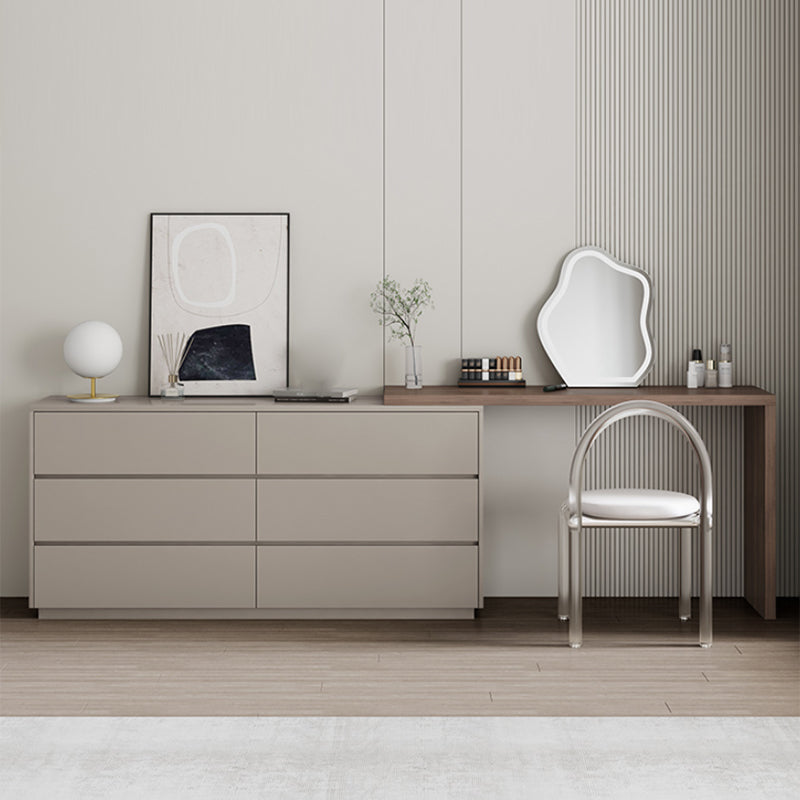 Modern Brown Solid Wood Bedroom Standing With Drawer Make-up Vanity