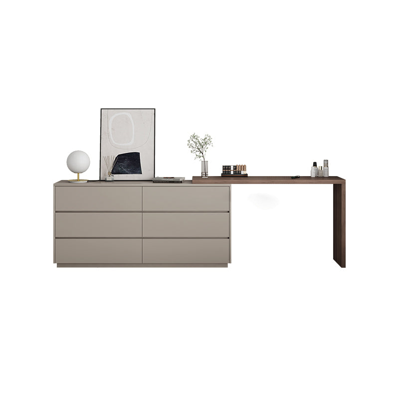 Modern Brown Solid Wood Bedroom Standing With Drawer Make-up Vanity