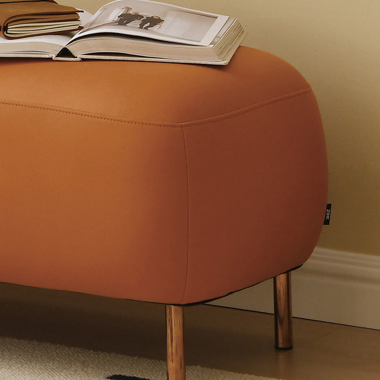 Contemporary Sofa Living Room Faux Leather Sofa with Gold Metal Base