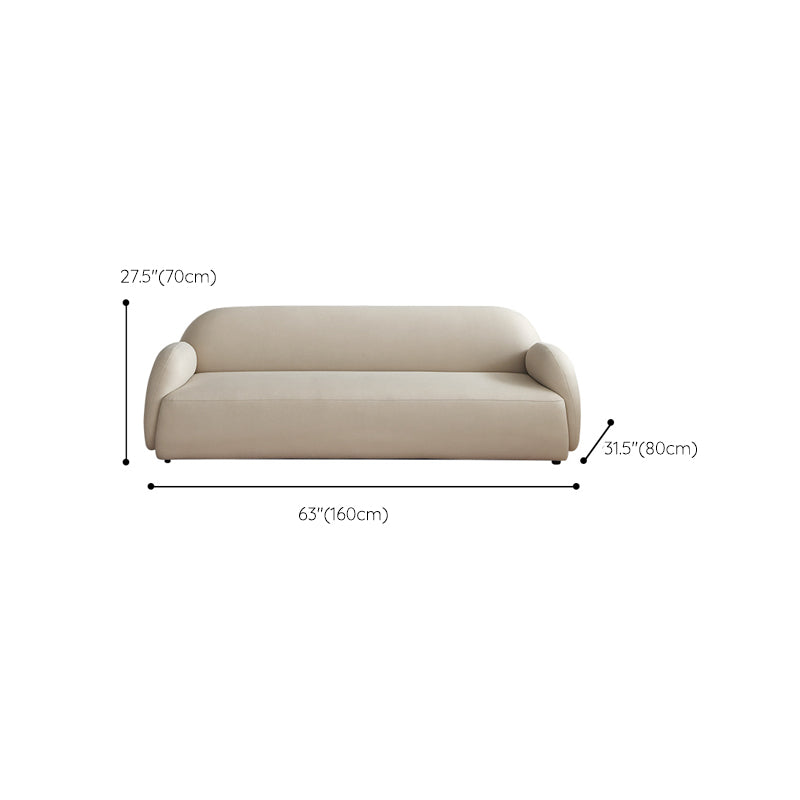 Contemporary Recessed Arm Sofa Tight Back for Living Room in Beige