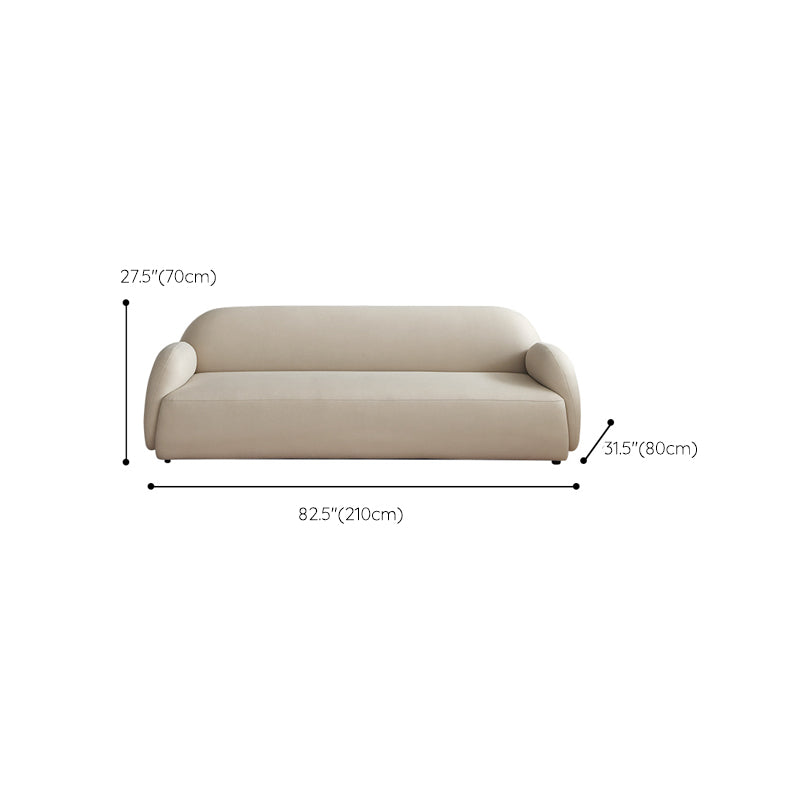 Contemporary Recessed Arm Sofa Tight Back for Living Room in Beige