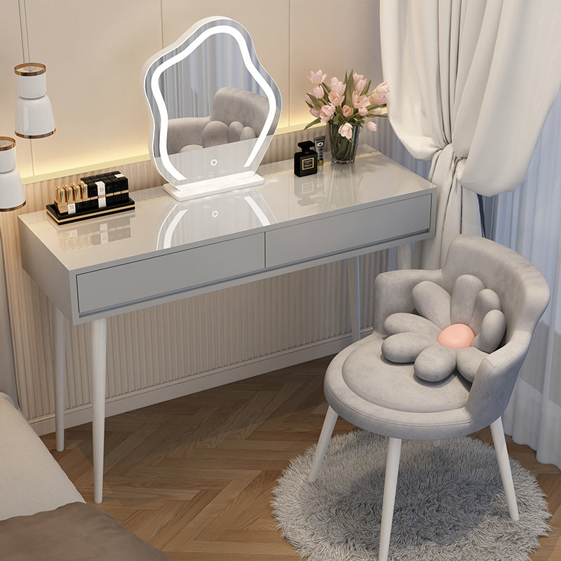 Contemporary Wooden Make-up Vanity in Grey/White With Drawer