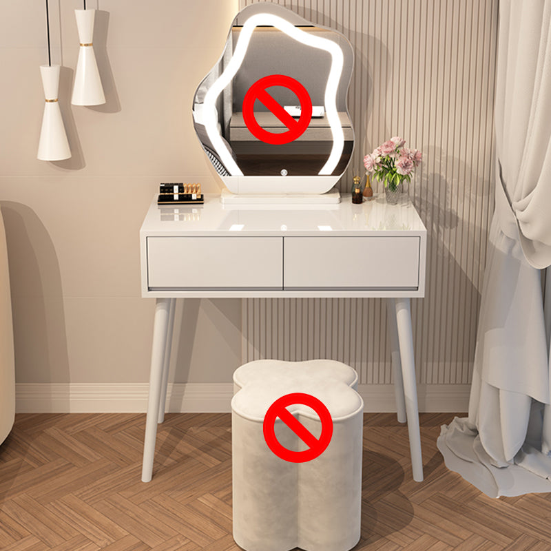Contemporary Wooden Makeup Vanity Desk Table with Storage Drawers