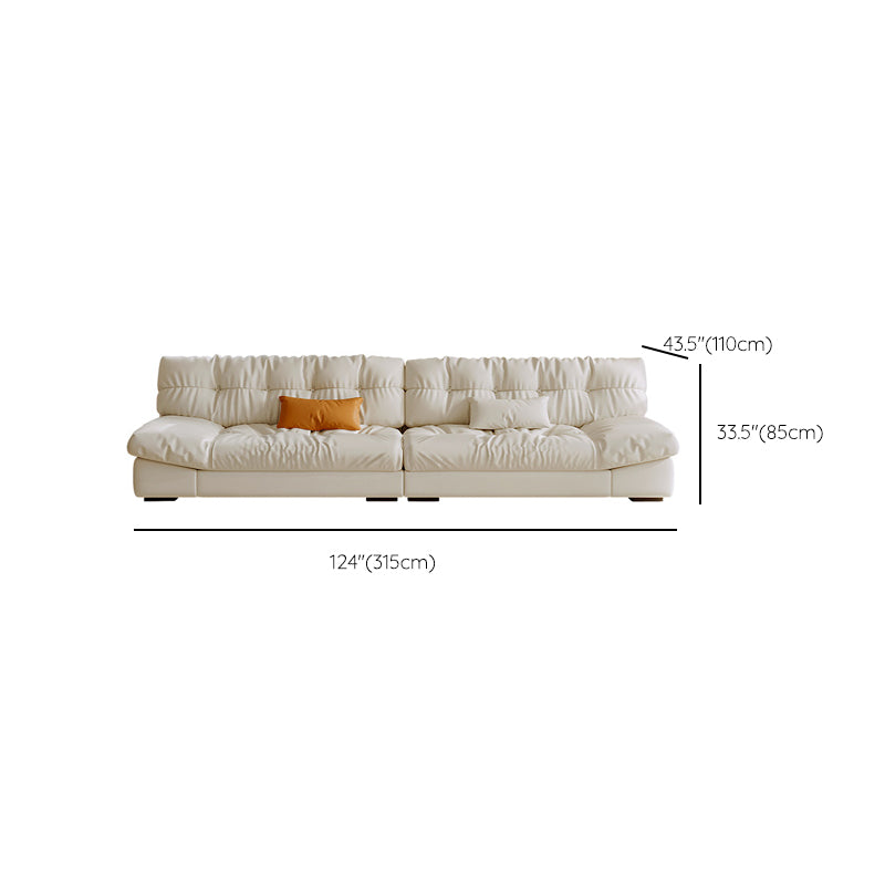 Scandinavian Seating White Tufted Fabric Armless Living Room Standard Settee