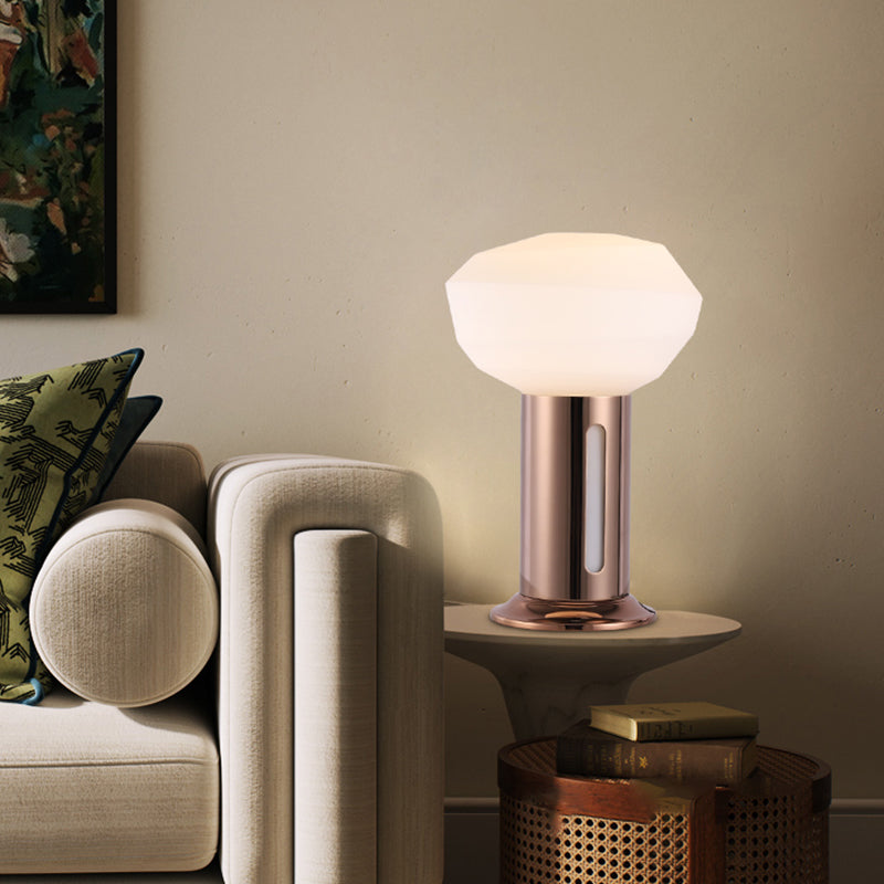 Knospe-Form Nachttisch Licht modernistisches Opalglas 1 leichte Nachttisch-Nachttisch-Lampe in Kupfer