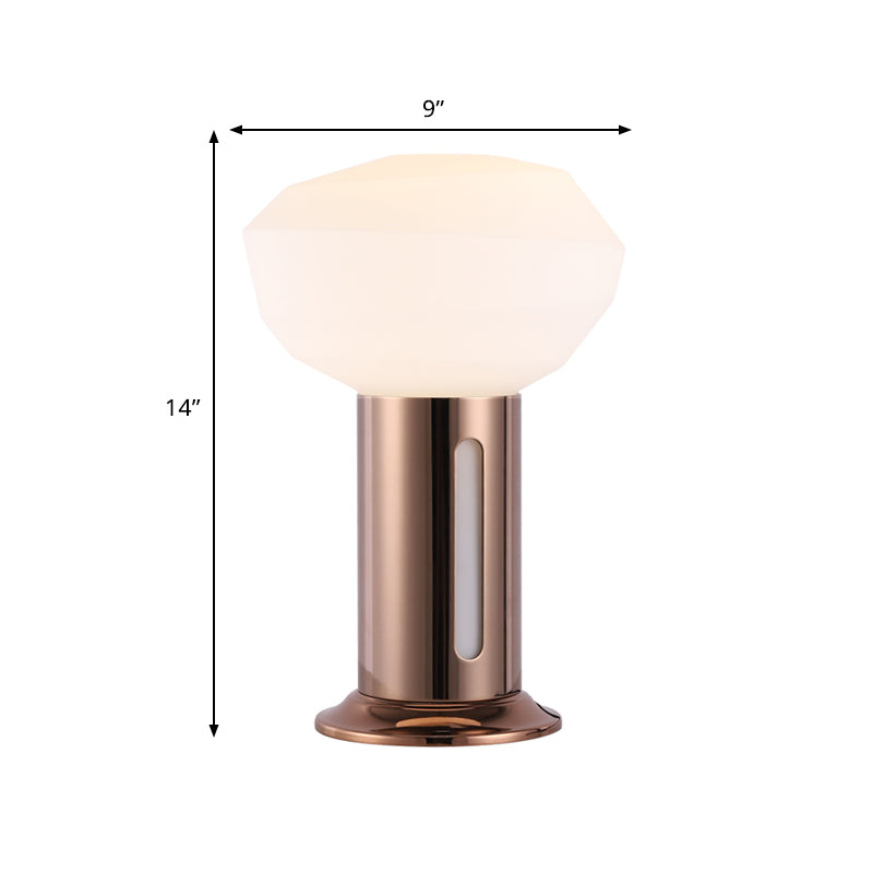 Knospe-Form Nachttisch Licht modernistisches Opalglas 1 leichte Nachttisch-Nachttisch-Lampe in Kupfer