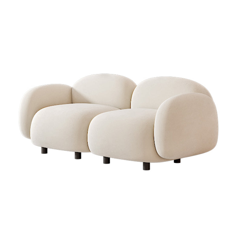 Glam Seating Square Arm White Cushions Standard Living Room Settee