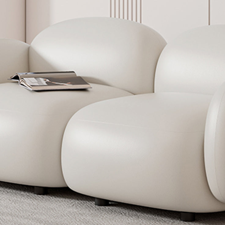 Glam Seating Square Arm White Cushions Standard Living Room Settee