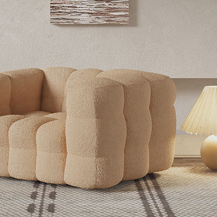 Scandinavian Sofa Beige Living Room Tuxedo Arm Standard Tufted Settee
