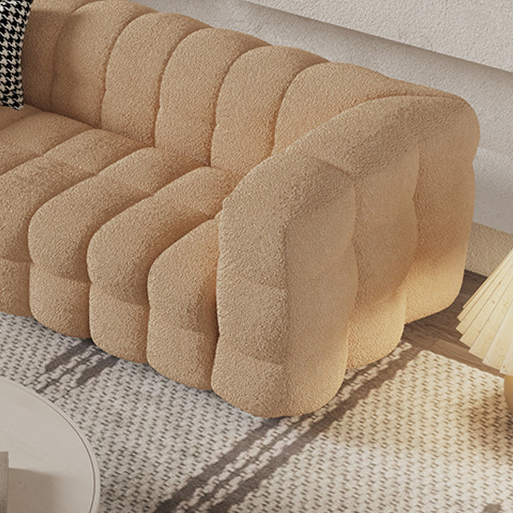 Scandinavian Sofa Beige Living Room Tuxedo Arm Standard Tufted Settee