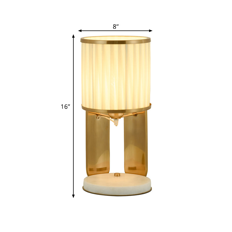 Stof vat nachtkastje licht modernisme modernisme eenhoofd gouden nachtlamp voor bed met marmeren basis