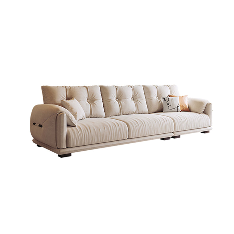 Scandinavian Sofa White Pillows Faux Leather Living Room Pillow Top Arm