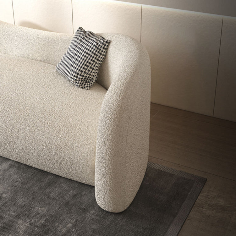 Scandinavian Settee Fabric Living Room Tuxedo Arm Curved White Seating