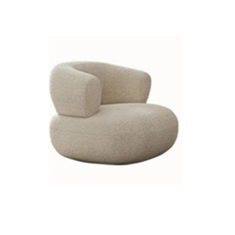 Scandinavian Settee Fabric Living Room Tuxedo Arm Curved White Seating
