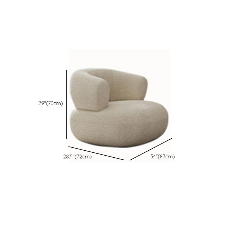 Scandinavian Settee Fabric Living Room Tuxedo Arm Curved White Seating