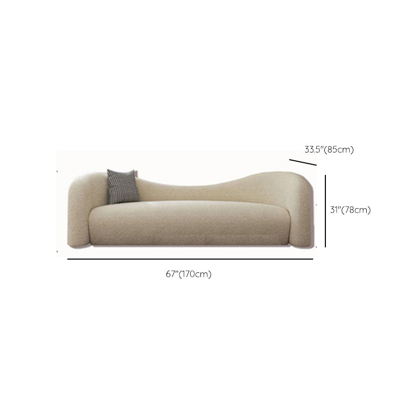 Scandinavian Settee Fabric Living Room Tuxedo Arm Curved White Seating