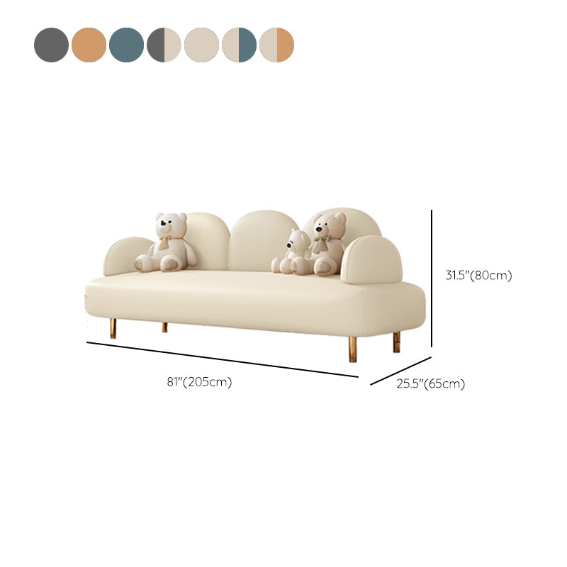 Contemporary Seating Leather 3 Seater Living Room Recessed Arm Cushions